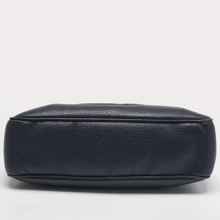 Pre Owned Gucci Navy Blue Leather Medium Soho Chain Shoulder Bag