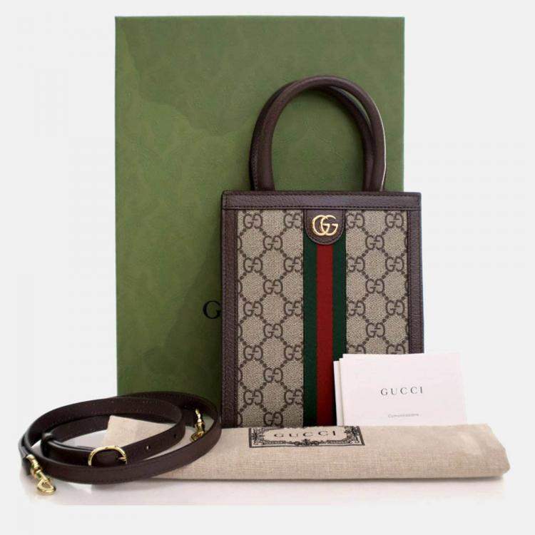 Pre Owned Gucci Mini GG Supreme Ophidia Tote Bag