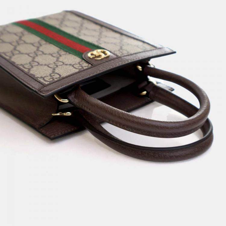 Pre Owned Gucci Mini GG Supreme Ophidia Tote Bag
