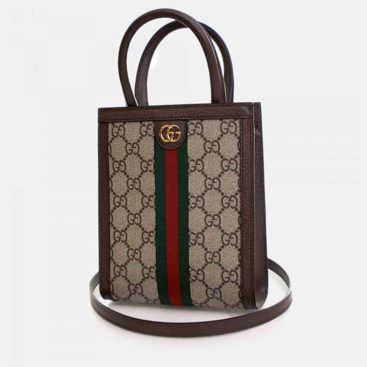 Pre Owned Gucci Mini GG Supreme Ophidia Tote Bag