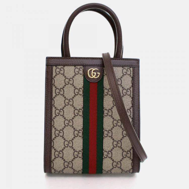 Pre Owned Gucci Mini GG Supreme Ophidia Tote Bag