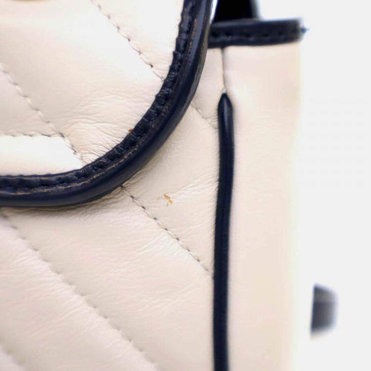 Pre Owned Gucci Small Calfskin Torchon GG Marmont Shoulder Bag