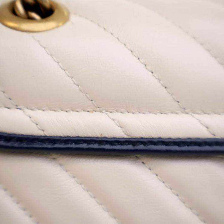 Pre Owned Gucci Small Calfskin Torchon GG Marmont Shoulder Bag