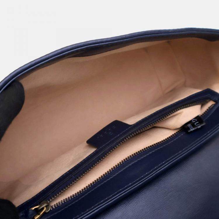 Pre Owned Gucci Small Calfskin Torchon GG Marmont Shoulder Bag