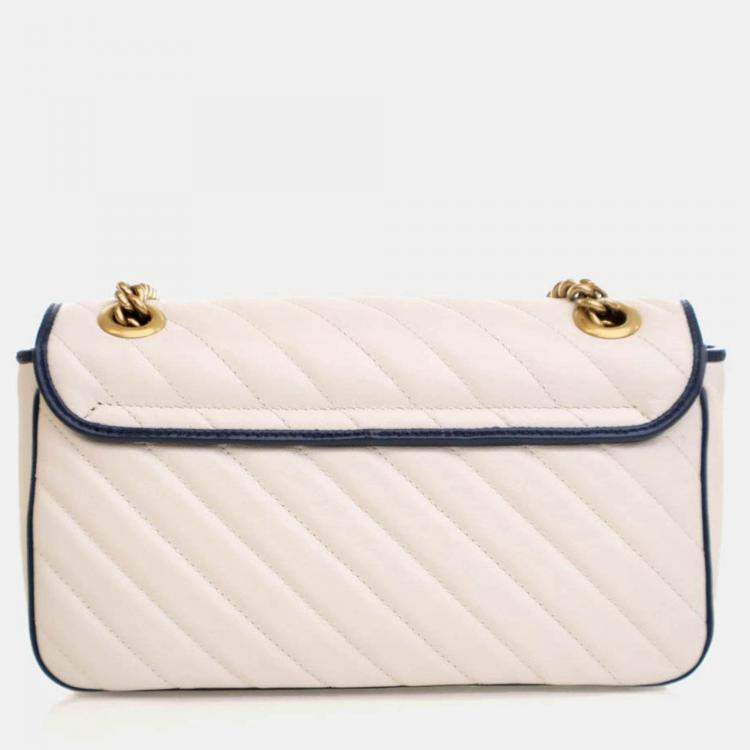 Pre Owned Gucci Small Calfskin Torchon GG Marmont Shoulder Bag