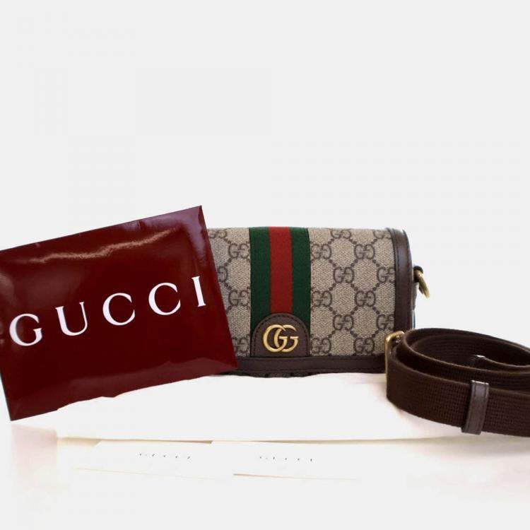 Pre Owned Gucci Mini GG Supreme Ophidia Bag