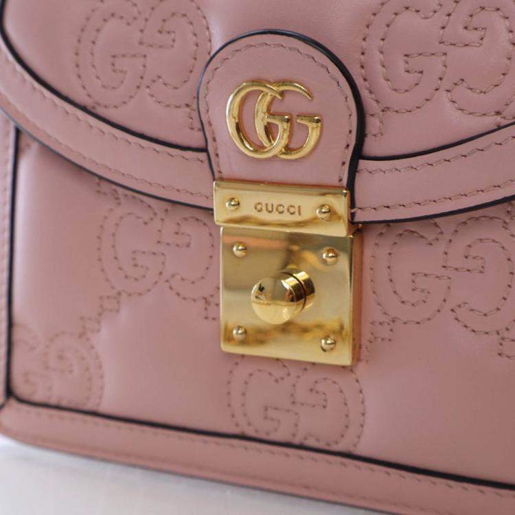 Pre Owned Gucci Small Calfskin GG Crossbody Bag