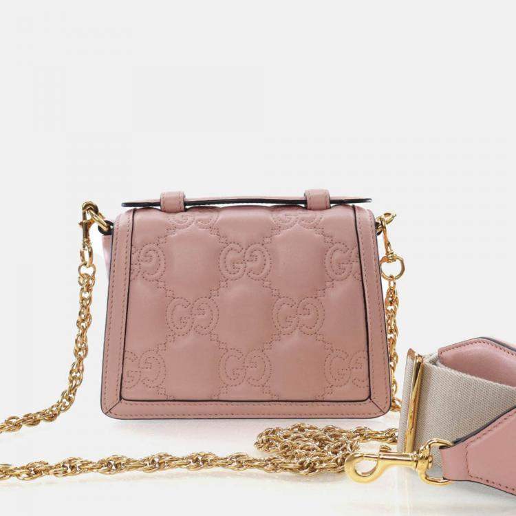 Pre Owned Gucci Small Calfskin GG Crossbody Bag