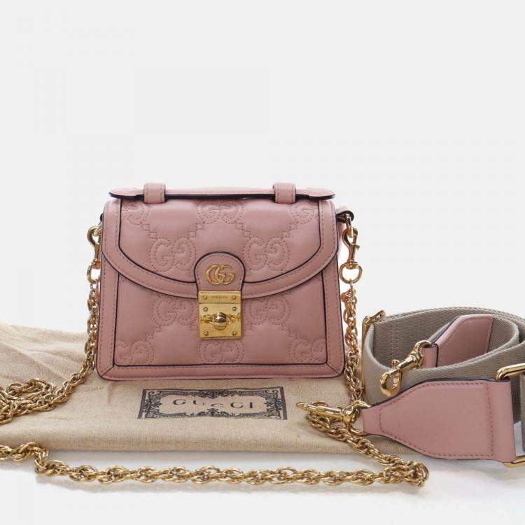 Pre Owned Gucci Small Calfskin GG Crossbody Bag