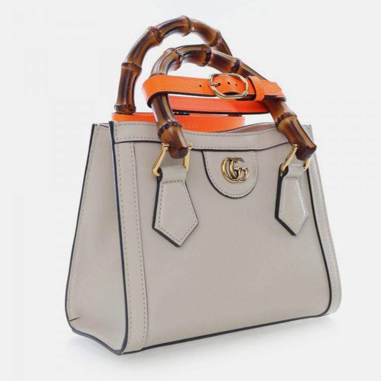 Pre Owned Gucci Mini Beige Calfskin Diana Tote Bag