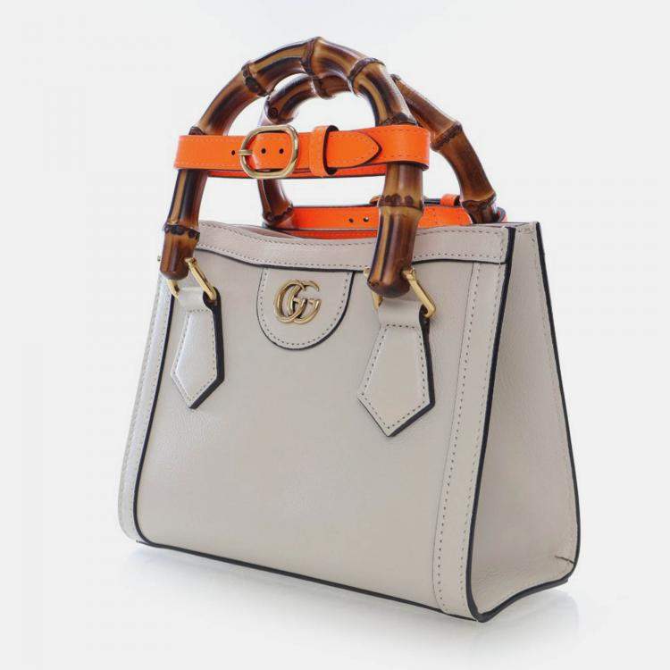 Pre Owned Gucci Mini Beige Calfskin Diana Tote Bag
