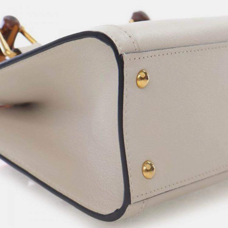 Pre Owned Gucci Mini Beige Calfskin Diana Tote Bag