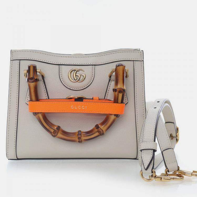 Pre Owned Gucci Mini Beige Calfskin Diana Tote Bag