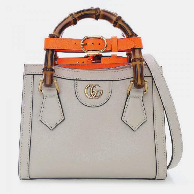 Pre Owned Gucci Mini Beige Calfskin Diana Tote Bag