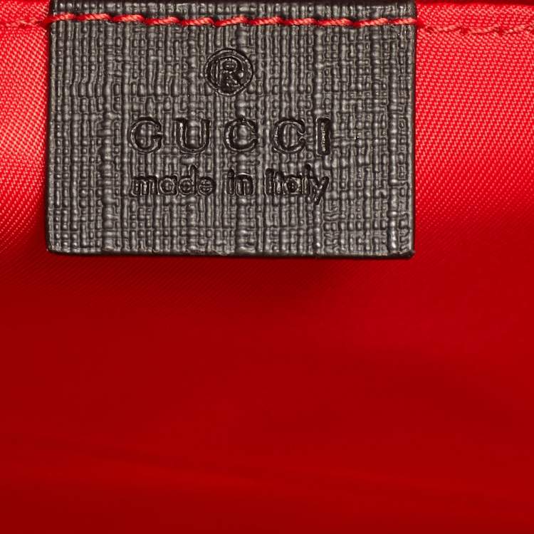 Pre Owned Gucci Kid's Choco Brown/Beige GG Supreme Canvas Lady Bug Tote
