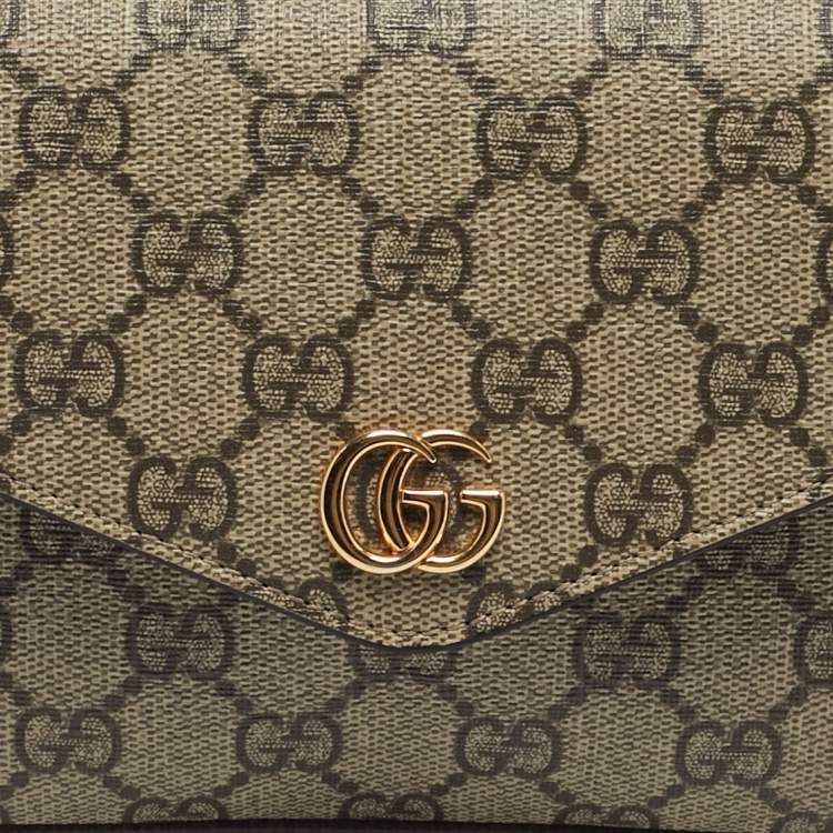 Pre Owned Gucci Beige GG Supreme Canvas Ophidia Pochette