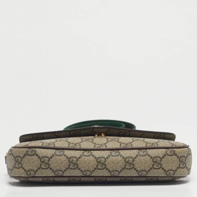Pre Owned Gucci Beige GG Supreme Canvas Ophidia Pochette
