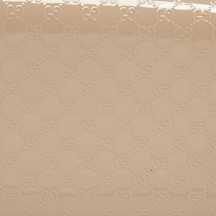 Pre Owned Gucci Rose Poudre Microguccissima Patent Leather Broadway Clutch