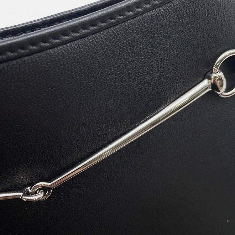 Pre Owned Gucci Horsebit Slim Black Leather