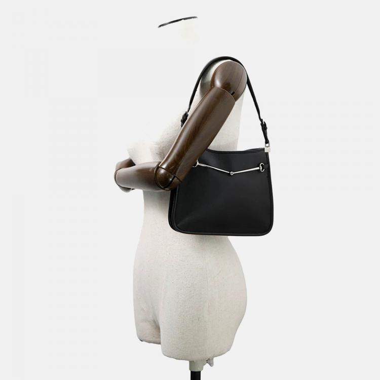 Pre Owned Gucci Horsebit Slim Black Leather