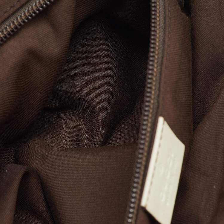Pre Owned Gucci Beige/Off White GG Canvas and Leather Waist Bag