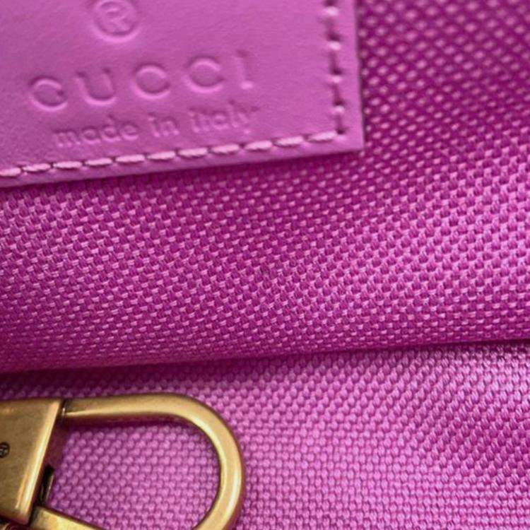 Pre Owned Gucci Purple Super Mini GG Marmont Matelasse Canvas Flap Crossbody