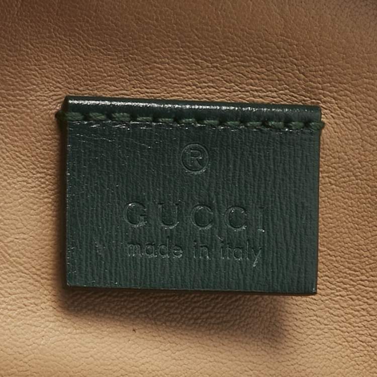 Pre Owned Gucci Green Quilted Leather Trapuntata Convertible Belt Bag
