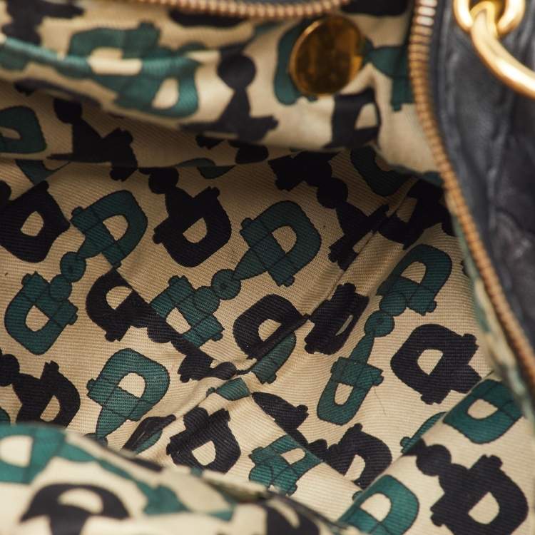 Pre Owned Gucci Black Guccissima Leather Babouska Heart Hobo