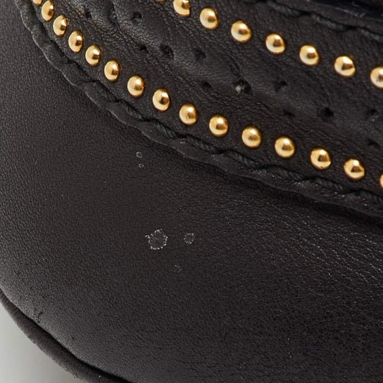 Pre Owned Gucci Black Leather Snaffle Bit Medium Shoulder Bag