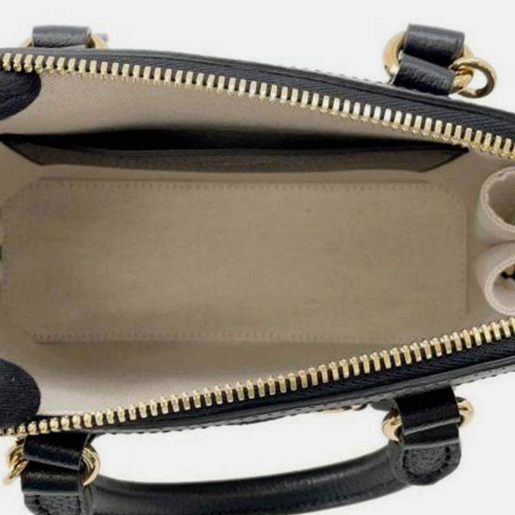 Pre Owned Gucci Black Adidas Mini Leather Horsebit 1955 Top Handle Bag