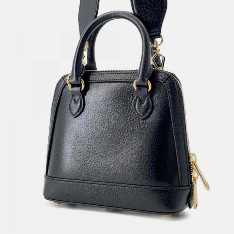 Pre Owned Gucci Black Adidas Mini Leather Horsebit 1955 Top Handle Bag