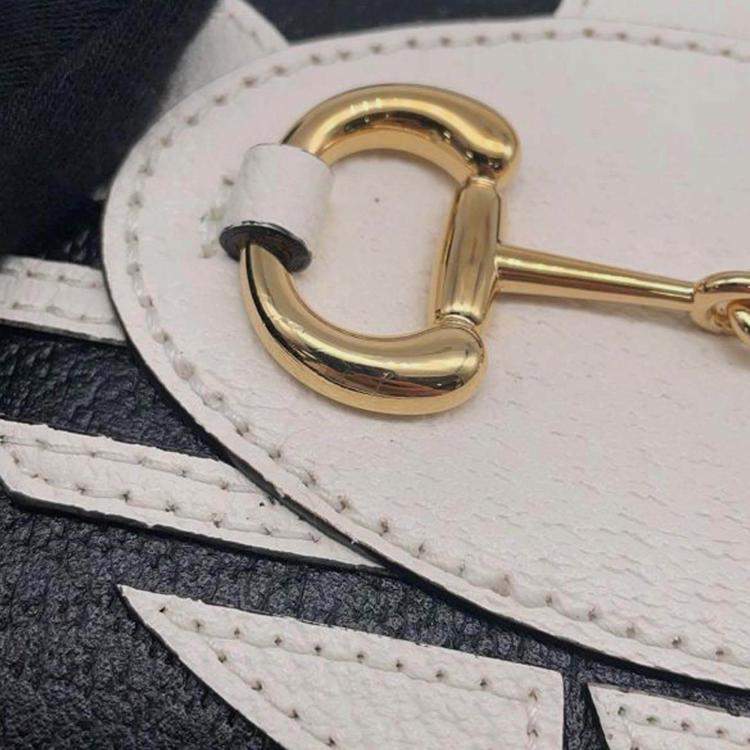 Pre Owned Gucci Black Adidas Mini Leather Horsebit 1955 Top Handle Bag