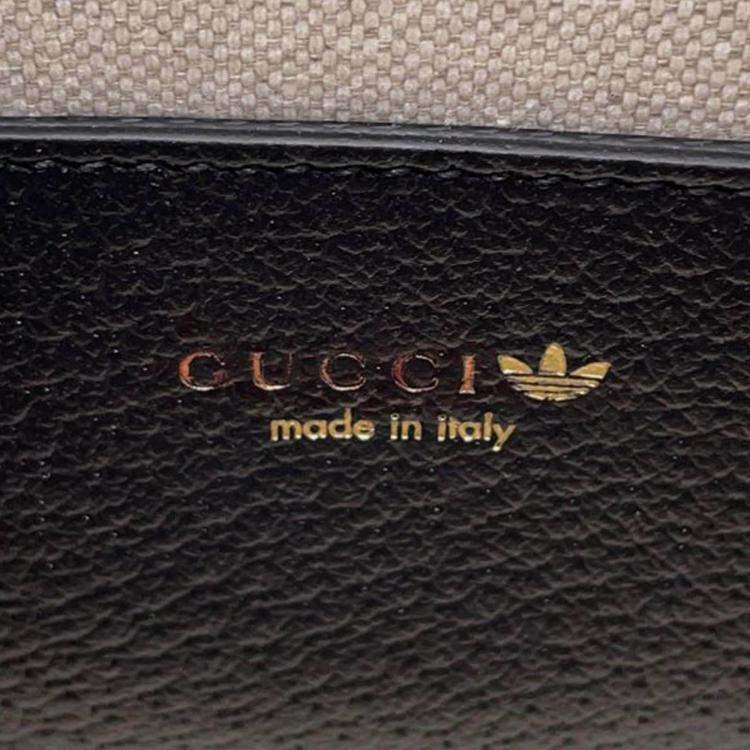 Pre Owned Gucci Black Adidas Mini Leather Horsebit 1955 Top Handle Bag