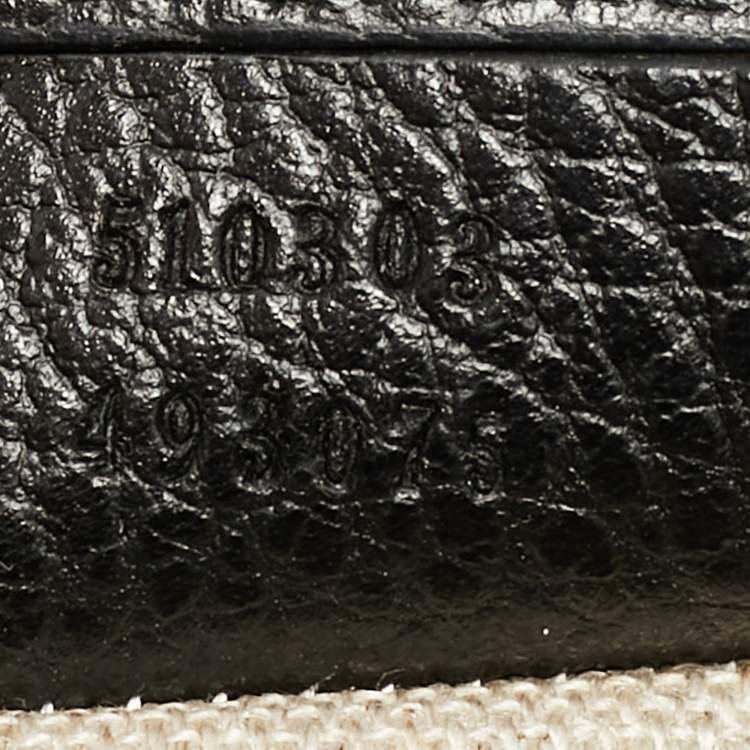Pre Owned Gucci Black Leather Dollar Interlocking G Shoulder Bag
