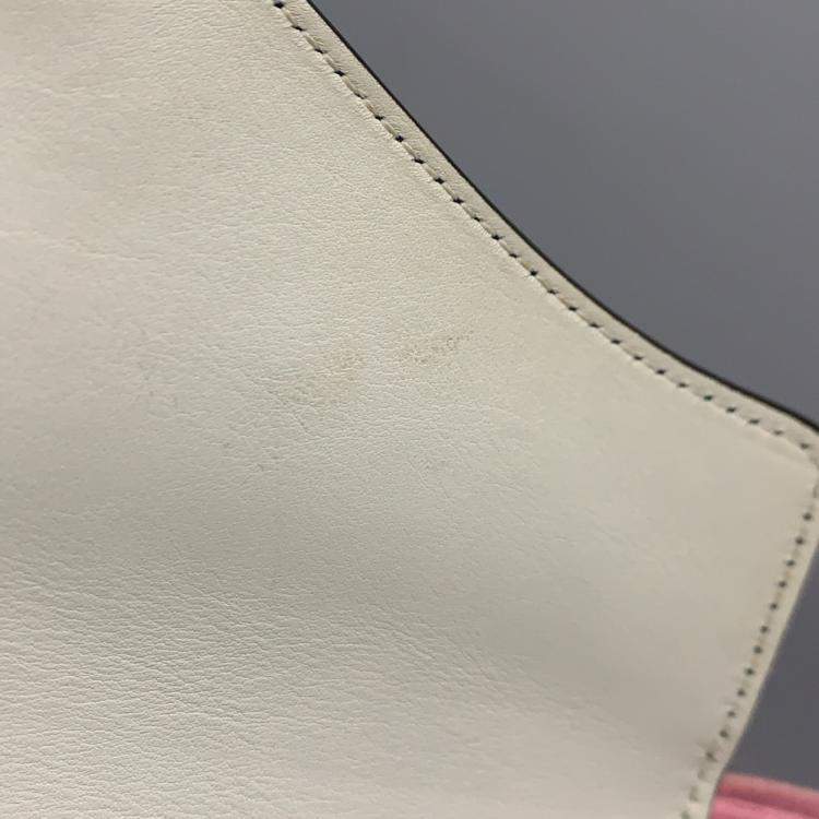 Pre Owned Gucci White Leather Satin Naga Dragon Head Shoulder Bag
