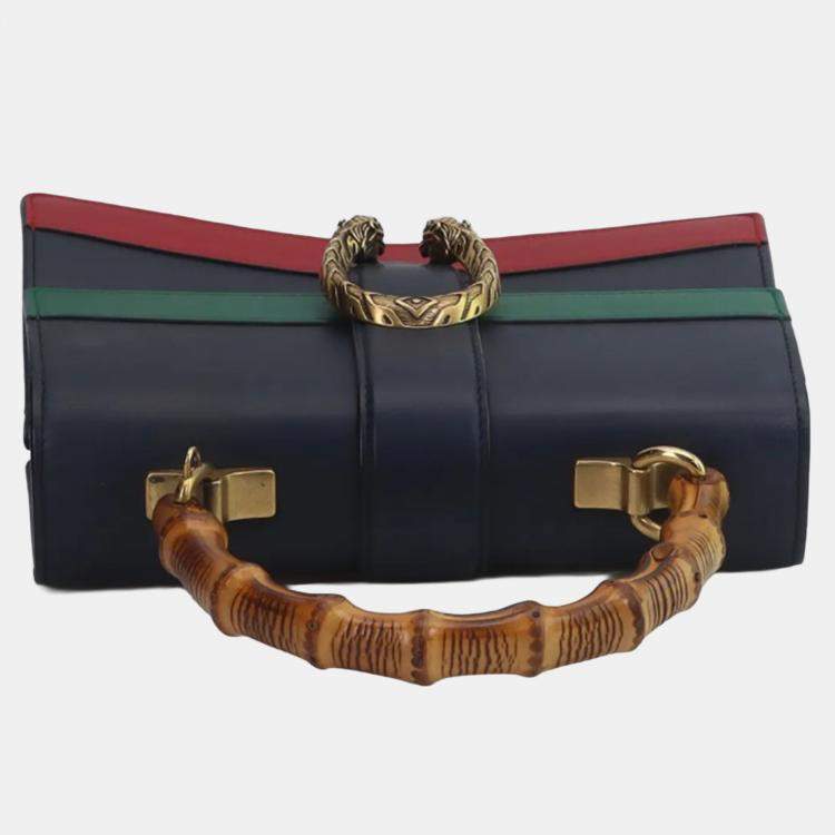Pre Owned Gucci Multicolor Medium Leather Bamboo Dionysus Web Satchel