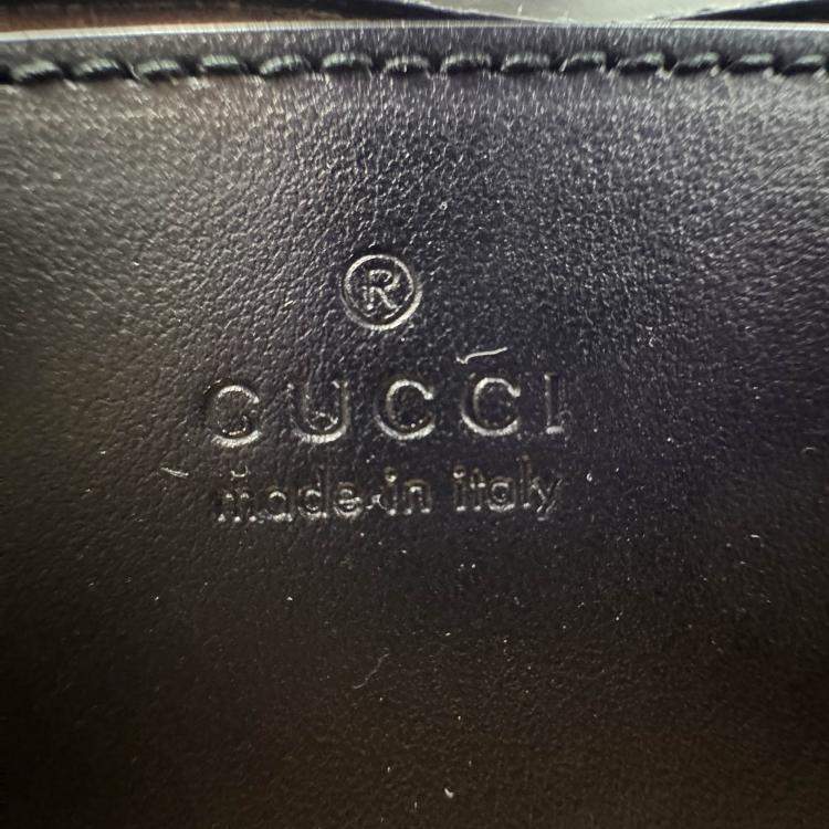Pre Owned Gucci Black Matelasse Leather Mini GG Marmont Flap Shoulder Bag