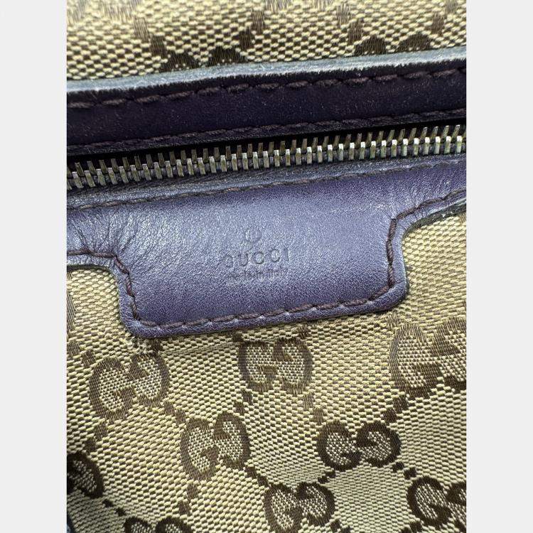 Pre Owned Gucci Vintage GG Monogram Boston Beige/Purple Bag