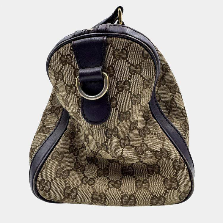 Pre Owned Gucci Vintage GG Monogram Boston Beige/Purple Bag