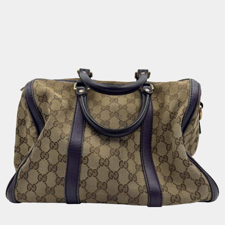 Pre Owned Gucci Vintage GG Monogram Boston Beige/Purple Bag