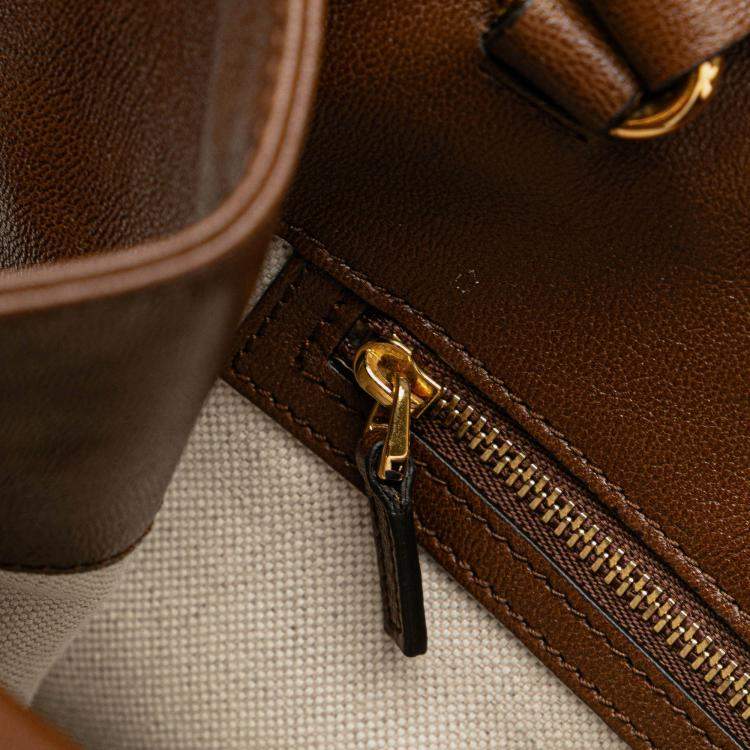 Pre Owned Gucci Brown Medium GG Canvas Horsebit 1955 Tote