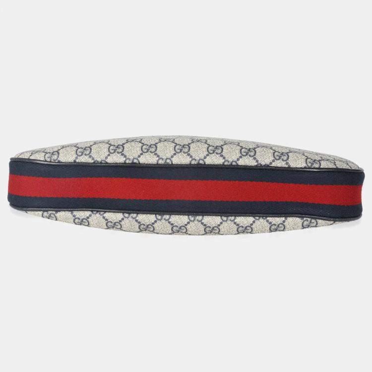 Pre Owned Gucci Navy GG Supreme Large Attache Shoulder Bag