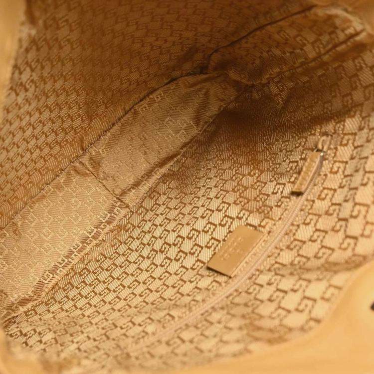 Pre Owned Gucci Brown Leather Bamboo 2way Handbag