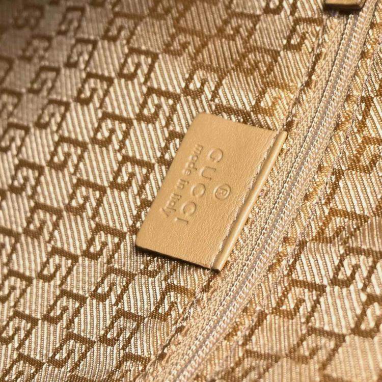 Pre Owned Gucci Brown Leather Bamboo 2way Handbag
