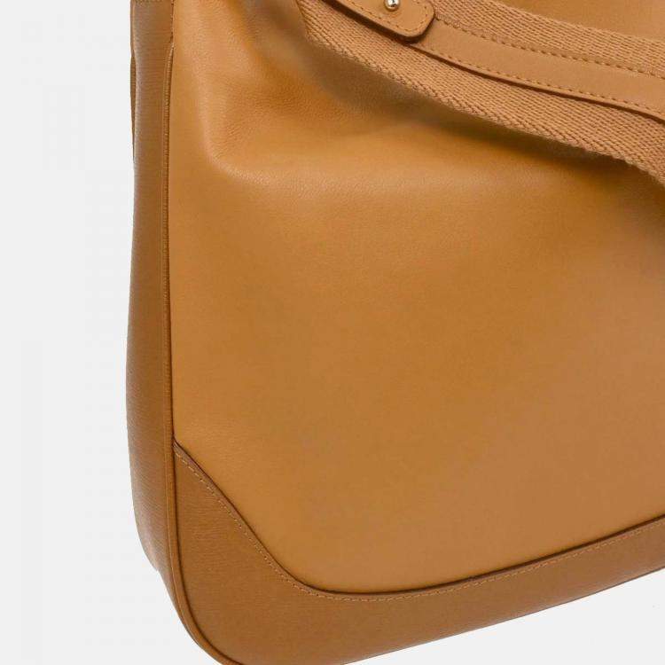 Pre Owned Gucci Brown Leather Bamboo 2way Handbag