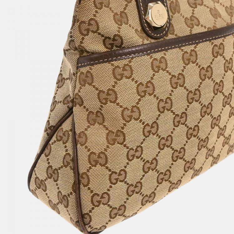 Pre Owned Gucci Beige GG Tote Handbag