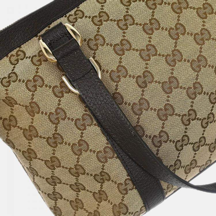 Pre Owned Gucci Beige Canvas GG Tote Handbag