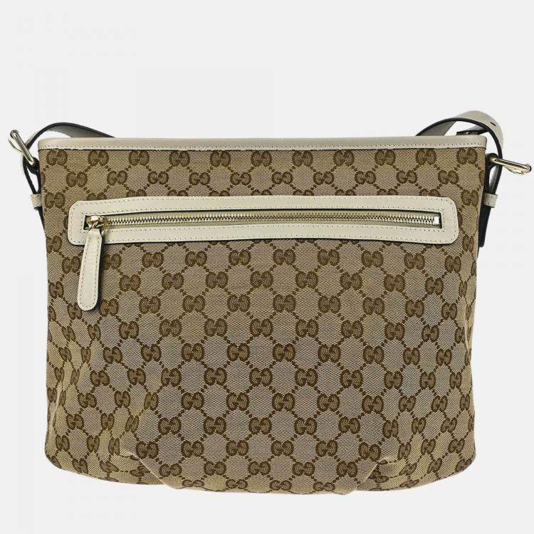Pre Owned Gucci Beige GG Shoulder Bag