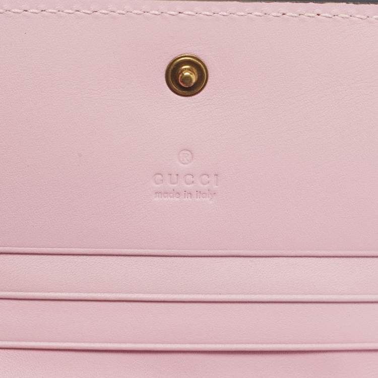 Pre Owned Gucci Tricolor Leather Stripe Queen Margaret Card Case