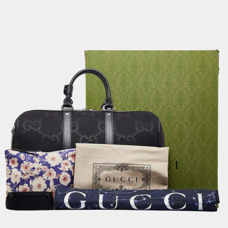 Pre Owned Gucci Black Small Jumbo GG Canvas Duffle Bag
